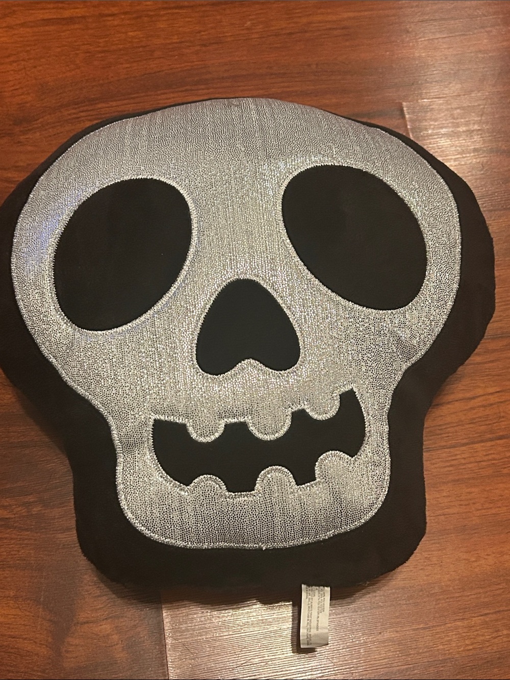 Halloween Skull Velvety Soft Throw Pillow Skeleton 2024 Black 12”X 12”